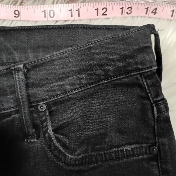 Mother Insider Crop Black Jeans Wash Size 27  Denim Mid-Rise Raw Hem - Picture 13 of 15